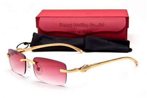 red cartier|cartier red lens rimless glasses.